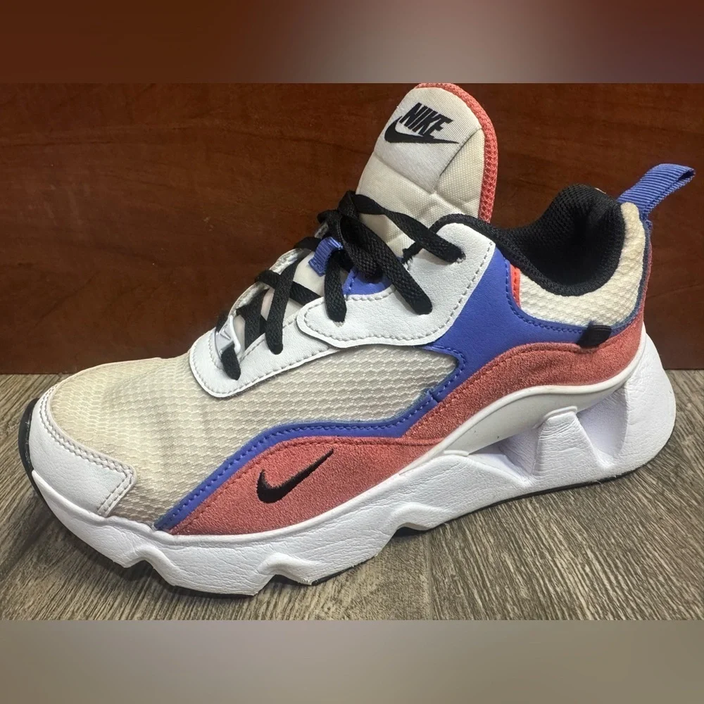 Nike Cream and Blue Sneakers with Chunky Design